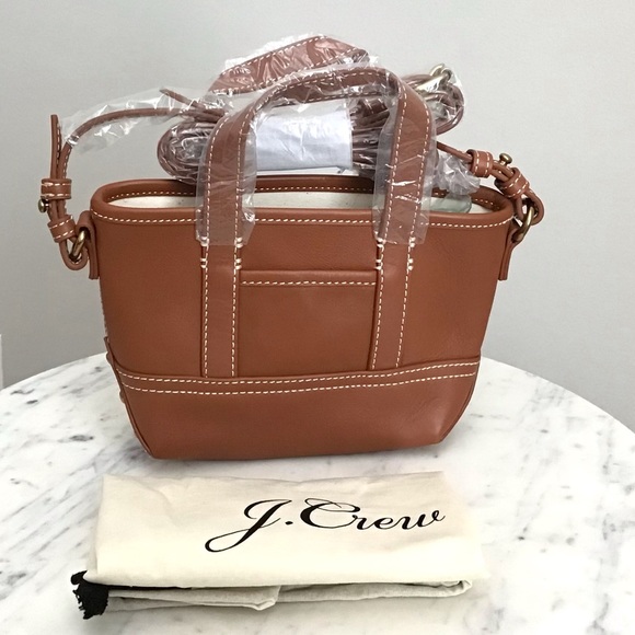 J. CREW Leather Mini Montauk Tote Bag New - Picture 9 of 14